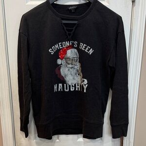 🎅🏼🎄Rock & Republic Black Someone’s Been Naughty Santa Sweatshirt 🎄🎅🏼